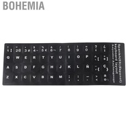 Bohemia Keyboard Sticker  Spanish Dustproof Language Decal Black Background for PC Desktop 10in To 17in Laptop