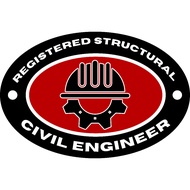 STRUCTURAL AND CIVIL ENGINEER On Board Car Sticker Waterproof Weatherproof Non Fading