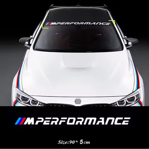 1Pc M Performance Car Front Windshield Sunshade Sticker For BMW E28 E30 E34 E36 E46 E49 E90 E60 F30 
