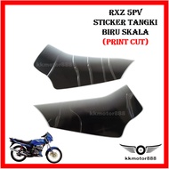 YAMAHA RXZ CATALYZER 5PV STICKER STRIPE TANGKI FUEL TANK BIRU SKALA / BIRU SEKALA PRINT CUT