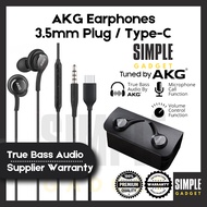 AKG Earphones 3.5mm USB-C (Type-C) Plug True Bass Wired Handsfree Headphone Earpiece Earbuds Microph