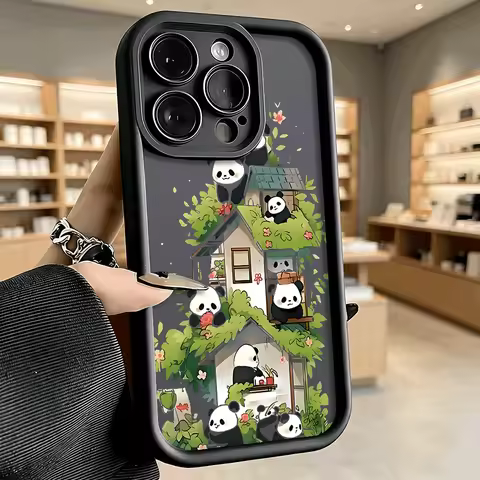 Cute Pandas Tree House Anti Drop Shockproof Bumper Phone Cover for Honor X9 X8 X7 X6 Smart 600 400 3