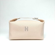 HERMES Bride-a-Brac飯盒包大號25米色棉銀扣肩背包