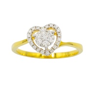 Happy Jewelry แหวนเพชรของแท้ แหวนหัวใจ อันเป็นที่รัก ทองแท้ 9k 37.5% ME557