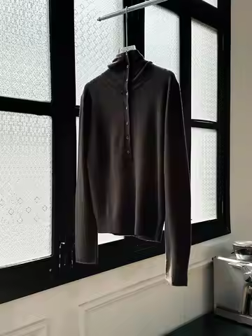 L2509 Cashmere Hooded Sweater Women's Winter Knitwear Soft Wool Long Sleeve Pullover Solid Color Fal