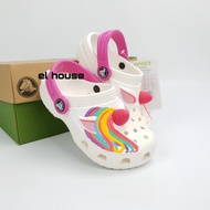 PUTIH Laris -CROCS KID UNICORN 3D/ CROCS Sandals For Kids/CROCS Sandals For Girls - White, j3- 1.2.2