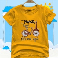 Kaos Anak Motif Sepeda Jakarta ( 2-10 Tahun ) Untuk Cewek-Cowok