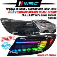 JM26-RGB Toyota 86 GR86 / Subaru BRZ 2022 - 2024 RGB Function Dragon Scale Design Tail Lamp With Sig