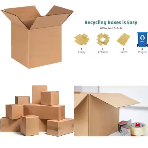 100 Pack 7x7x7 Corrugated Cardboard Boxes for Secure Shipping, Mailing, and Moving - Durable Cube Ca