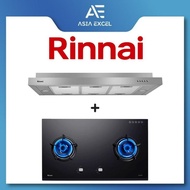 RINNAI RH-S269-SSR 90CM STAINLESS STEEL SLIMLINE HOOD + RINNAI RB-92G 2 BURNER BUILT-IN GAS HOB