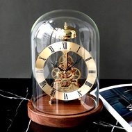 Mechanical Desk Clock Metal Wood Office Table Clock Tabletop Luxury Interior Clocks Aesthetic Bedroo