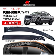 Hc Cargo Ford Ranger T6 T7 2014 - 2021 OEM 4 Door Visor Injection Air Press Sun Window Visor (4 Pcs/