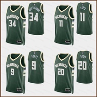 HT1 22-23 NBA Jersey Bucks Portis Green Lopez Antetokounmpo Green Basketball Sports Vest Unisex Plus