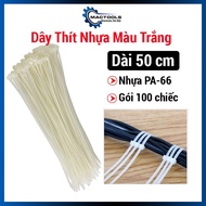 Dây thít nhựa dây zip rút trắng lạt buộc nhựa PA66 thay thế dây buộc chắc chắn