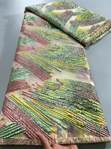Kalume African Brocade Lace Fabric Fashion Nigerian Brocade Lace High Quality French Jacquard Lace F