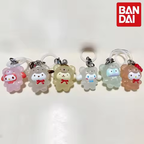 Bandai Gashapon Sanrio Characters Bear Shaped Keychain Pendant Hello Kitty Cinnamoroll My Melody Han