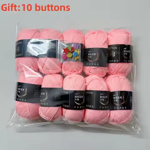 10PCS 4ply Milk Cotton Knitting Yarn Needlework DIY Material Pack Hand-Knitted Sweater Dolls Yarn At
