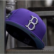 NEW ERA 59FIFTY MLB BROOKLYN DODGERS WS 1955 PURPLE FITTED CAP