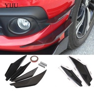 [YIJU] Universal 4x Matte Black Bumper Fin Canard Splitter Diffuser Valence Spoiler