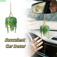 SDEER Beaded Car Charm, Sun-Kissed Sunny Succulent Car Charm, Charm Multi-Beaded Warm Car Pendant Ac