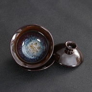 Jianzhan Gaiwan Tianmu Glaze Kiln Transformation Gaiwan Ceramic Sancai Gaiwan Sancaijing Tea Bowl Te