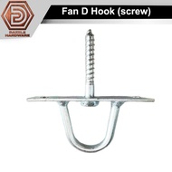 Fan D Hook with screw type fan hook besi cakur kipas siling besi gantung kipas