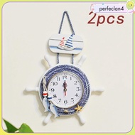 [Perfeclan4] Nautical Clock Non Ticking Mediterranean Wall Clock for Kitchen Home Office