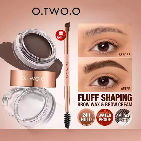 Long Lasting Eyebrow Pomade Brow Gel Wax Waterproof 2 in 1 Creamy Texture Tint Makeup Enhancer for D