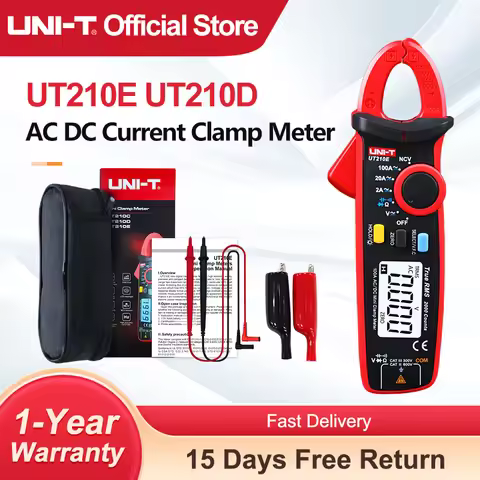 UNI-T UT210E UT210D AC DC Current Clamp Meter 100A Amperimetric Clamp Multimeter Digital Ammeter Pli
