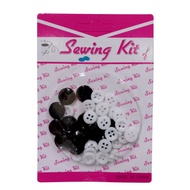 BUTTONS SET 1.5CM BLACK/1MM WHITE F1524