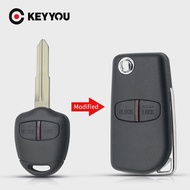 KEYYOU 2pcs Modified Flip Remote Key Shell 2/3 Buttons Case For Mitsubishi New ASX GRANDIS Outlander LANCER-EX Right left Blade