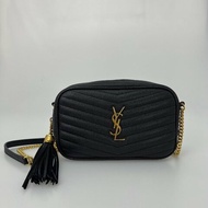 YSL 612579 黑魚子醬流蘇相機包