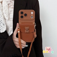 Cute 3D Bear Card Holder Casing For Samsung Galaxy J6 Plus J4 Plus J2 Prime A7 2018 A750 A91 A81 M80