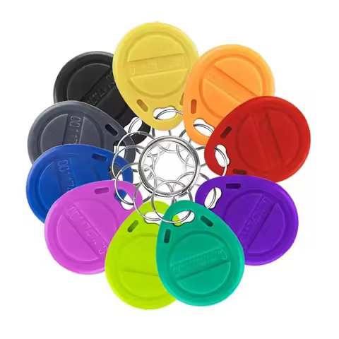 5YOA 100pcs RFID Keyfobs 125KHz Read Only Proximity Smart Keychain Tags TK4100 EM4100 for Secure Doo