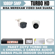 5MP 4 CHANNEL CCTV PACKAGE 2 5MP TURBO HD 1080P CAMERAS COMPLETE AUDIO CCTV CAMERA