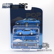 enigma x POP RACE 1:64 R33 400R Champion Blue Diecast Model Car