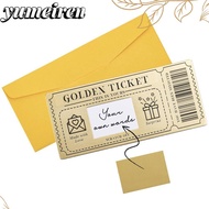 YUMEIREN Golden Ticket Scratch- Card, with Envelope Raffle Gift Concert Ticket,   Scratch  Ticket Pa