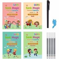 Magic Writing Practice Book contains 4 Books + Pen | Sank Magic Book Self-Lost Ink
