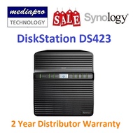 Synology DiskStation DS423 4-Bay NAS with 2 Gigabit Lan port - ( without HDD ) - 2 Year Local Distri