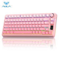 [sg shop]AULA S75PRO  Mechanical Keyboard 80Key Bluetooth/2.4G/USB-C LCD Screen & Multi-Function Kno