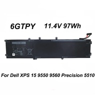 6GTPY 5XJ28 11.4V 97Wh Original Laptop Battery For DELL XPS 15 9570 9560 7590 Precision 5520 5530 Se