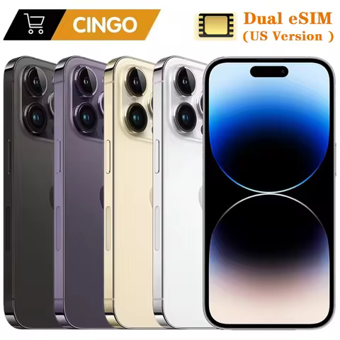 Unlocked Used Apple iPhone 14 Pro / Pro Max 128GB 256GB ROM 6GB RAM Dual eSIM Face ID NFC A15 iphone