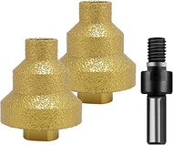 Aepiraza 2Pcs Diamond Brazed Step Drill Bit, 20mm 35mm 50mm Multi Layer Tapered Reamer for Tile Marb