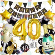10 20 30 40 50th 60 70 80 90Years Old Number Balloons Party Decorations Champagne Wine Glass Balloon