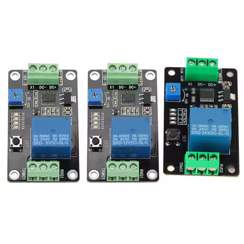Delay Timer Relay Self locking Delay On Off Time Super 555 Timer 5V/12V/24V Timer Relay Delay Timer 