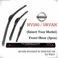 (Front+Rear 3pcs) Nissan Urvan / NV350 Wiper Blade Set for (Select Your Model) UR VAN NV 350 Car Win