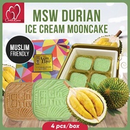 ⭐️Cinta Rasa⭐️ 100% MSW Durian Ice Cream Snowskin Mooncake 4Pcs