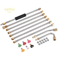 7 Pieces Pressure Washer Extension Wands 10Ft Replacement , Curved Rod 30 or 120 Degree, 6 Pieces  N