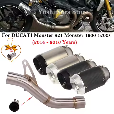 For DUCATI Monster 821 1200 2014 2015 2016 Motorcycle Racing Exhaust Escape Modify Middle Link Pipe