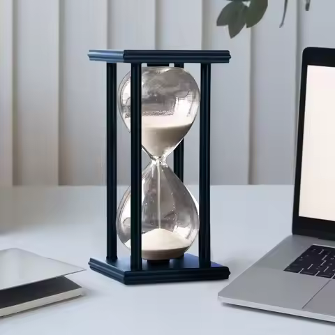 Practical Wooden Glass Sand Hourglass Sand Timer 8 Colors Vintage Sand Clock 30/60 Minutes Sandglass
